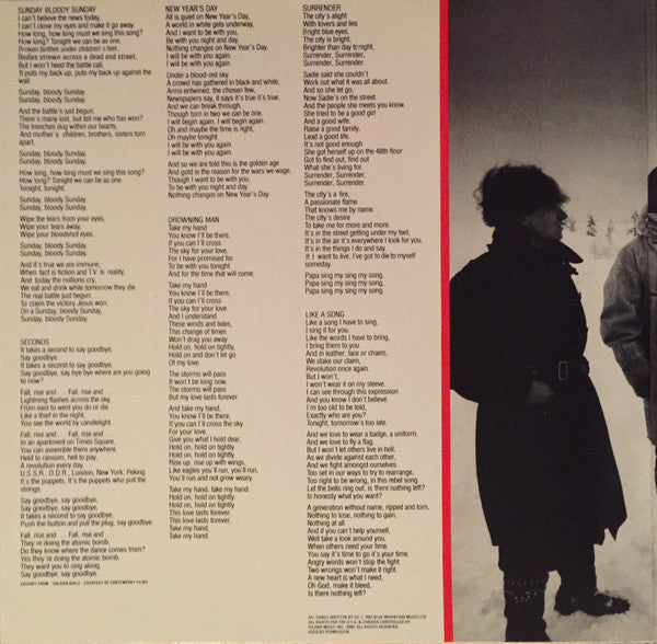 U2 : War (LP, Album, Cin)