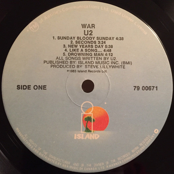 U2 : War (LP, Album, Cin)