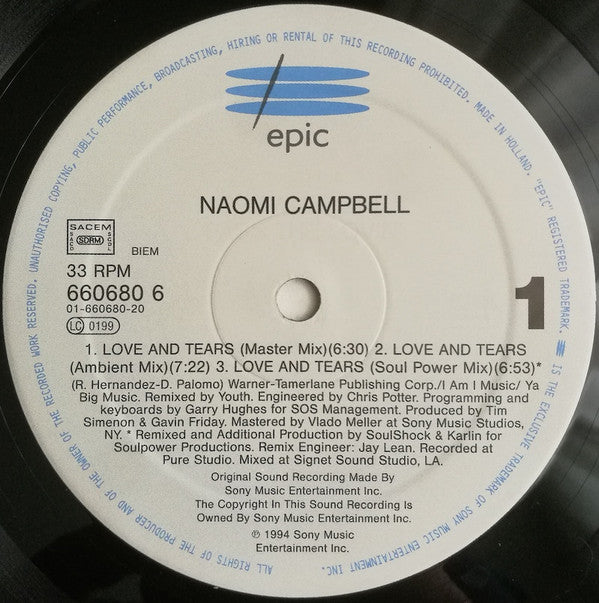 Naomi Campbell : Love And Tears (12")
