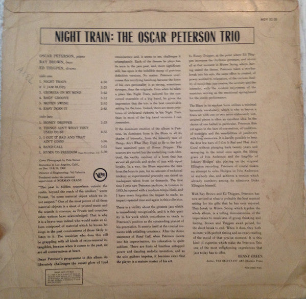 The Oscar Peterson Trio : Night Train (LP, Album, Mono)