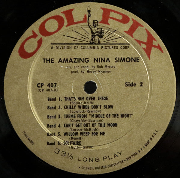 Nina Simone : The Amazing Nina Simone (LP, Album, Mono)