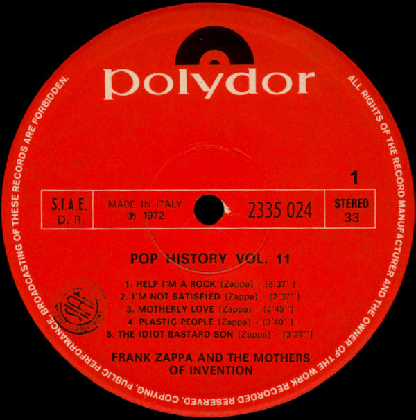Frank Zappa And The Mothers : Pop History Vol. 11 (2xLP, Comp, Gat)