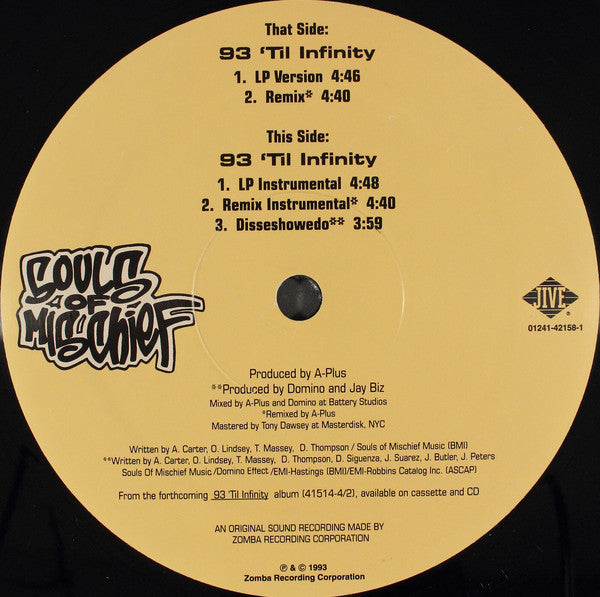 Souls Of Mischief : 93 'Til Infinity (12")