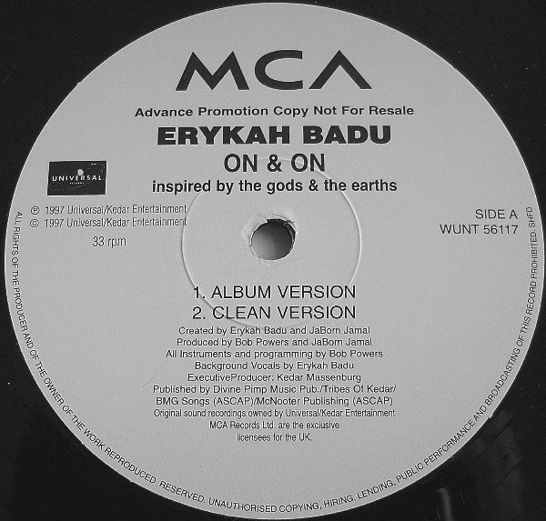 Erykah Badu : On & On (12", Ltd, Promo)