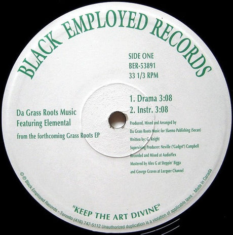 Da Grassroots : Drama / Living Underwater (12")