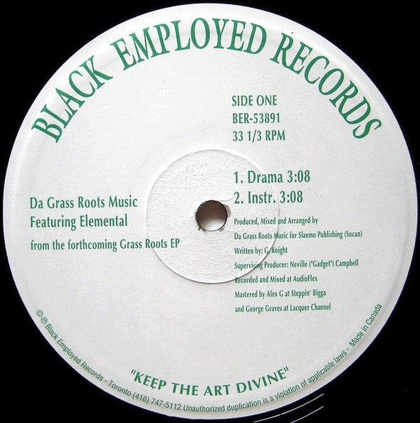 Da Grass Roots Music* : Drama / Living Underwater (12")