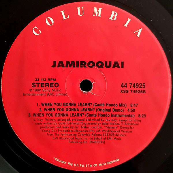 Jamiroquai : When You Gonna Learn? (12", Single)