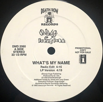 Snoop Dogg : What's My Name? (12", Promo)