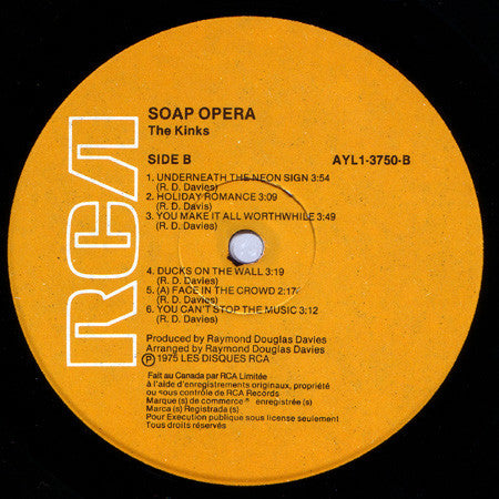 The Kinks : Soap Opera (LP, Album, RE)