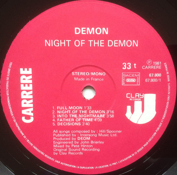 Demon (4) : Night Of The Demon (LP, Album)