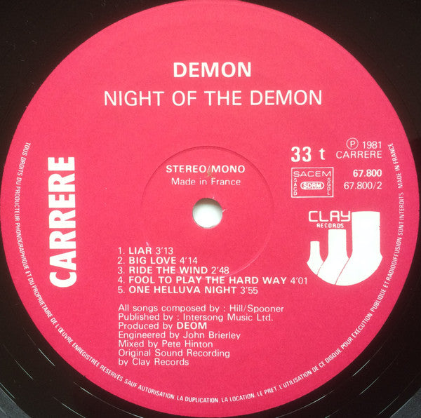 Demon (4) : Night Of The Demon (LP, Album)