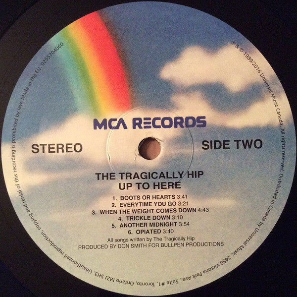 The Tragically Hip : Up To Here (LP, Album, RE)