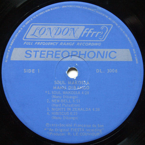 Manu Dibango : O Boso (Soul Makossa) (LP, RE)
