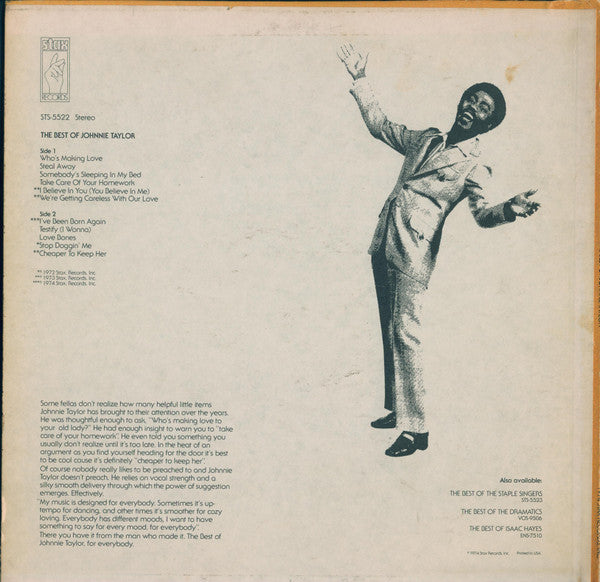 Johnnie Taylor : The Best Of Johnnie Taylor (LP, Comp)