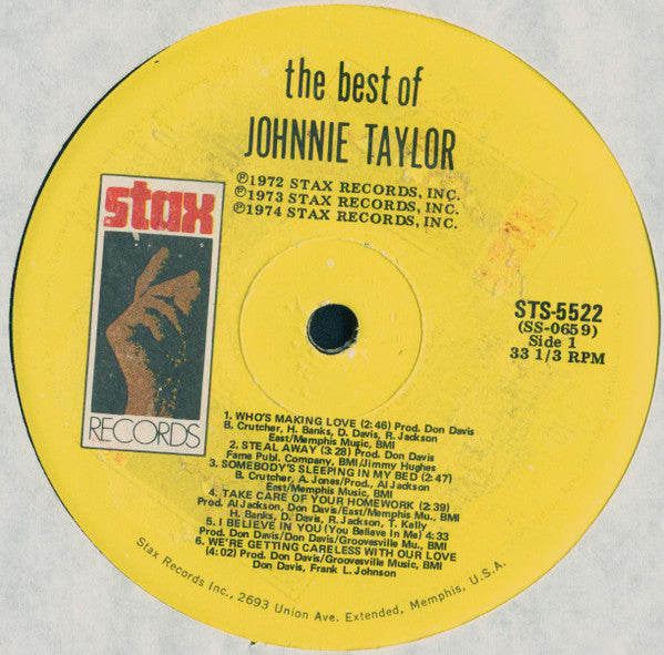Johnnie Taylor : The Best Of Johnnie Taylor (LP, Comp)