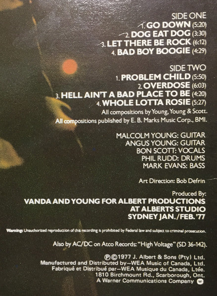 AC/DC : Let There Be Rock (LP, Album, RE)