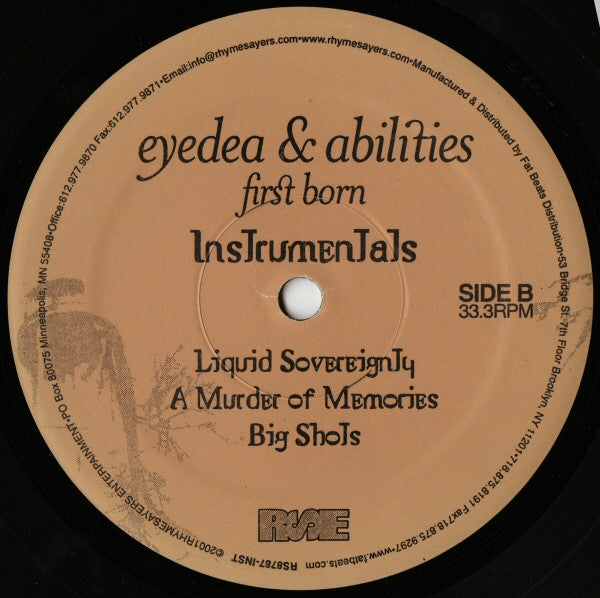 Eyedea & Abilities : First Born (Instrumentals) (2x12")