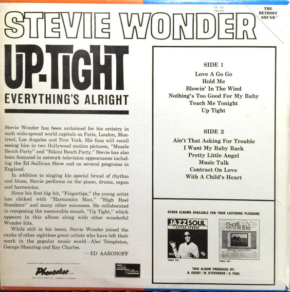 Stevie Wonder : Up-Tight (LP, Album, Mono)
