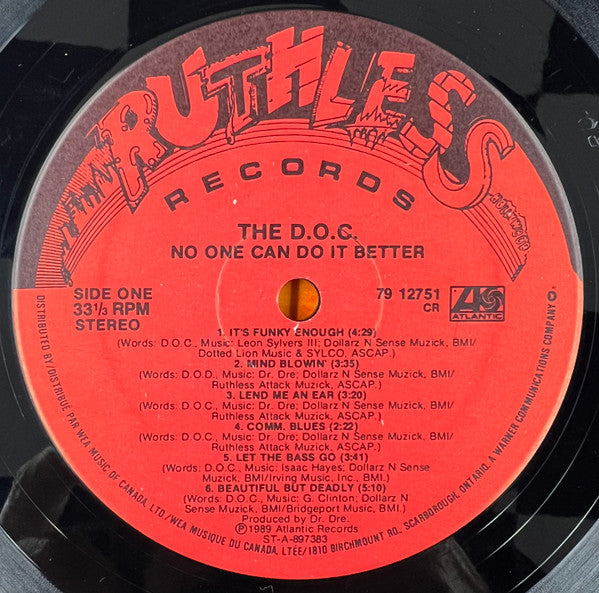 The D.O.C. : No One Can Do It Better (LP, Album, Spe)
