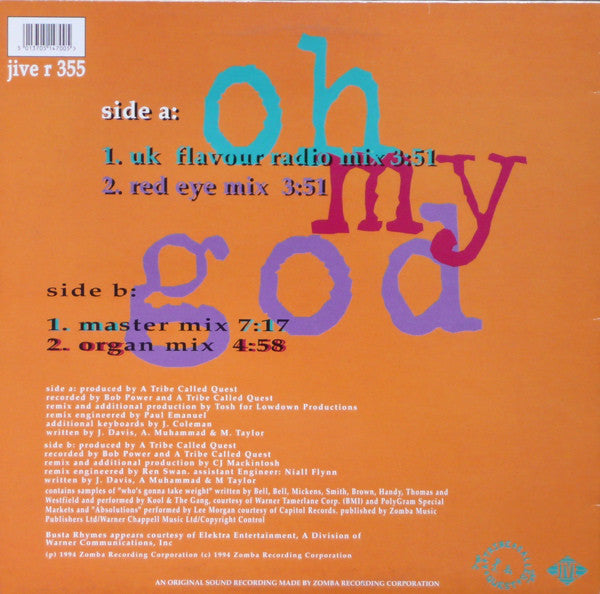 A Tribe Called Quest : Oh My God (Remixes) (12")