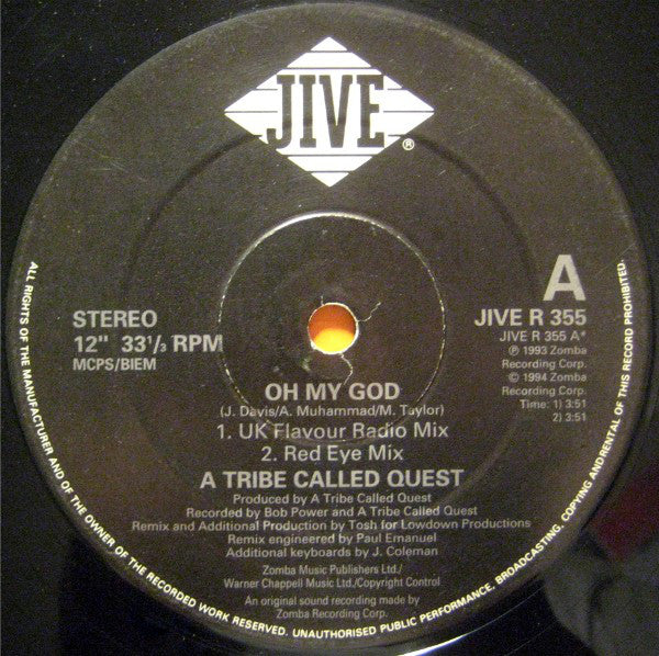 A Tribe Called Quest : Oh My God (Remixes) (12")