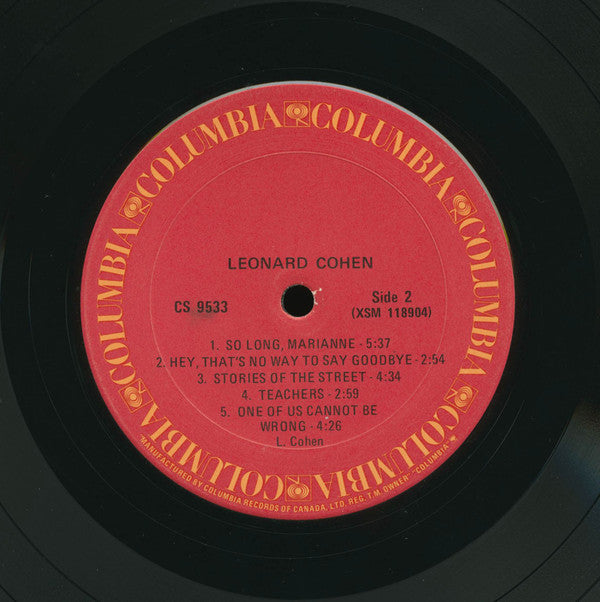 Leonard Cohen : Songs Of Leonard Cohen (LP, Album, RP)