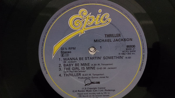 Michael Jackson : Thriller (LP, Album, Gat)