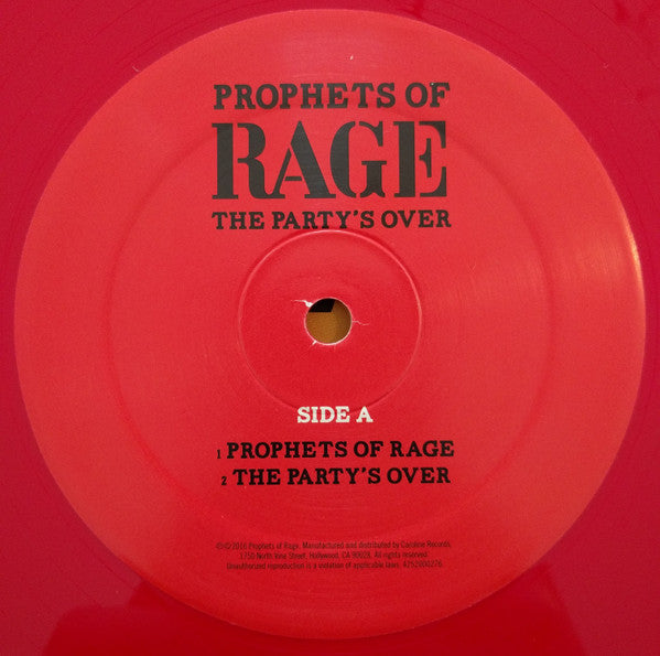 Prophets Of Rage (6) : The Party's Over (12", EP, Ltd, Num, Red)