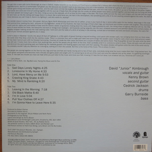 Junior Kimbrough And The Soul Blues Boys : Sad Days Lonely Nights (LP, Album)