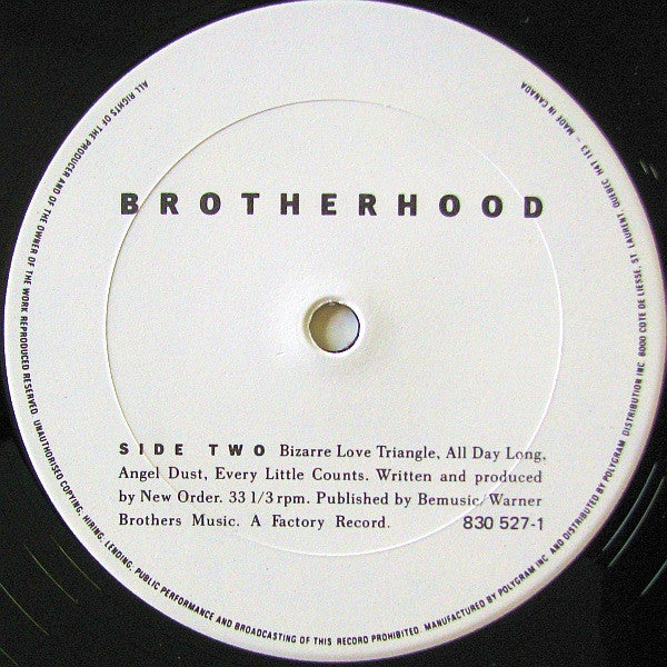 New Order : Brotherhood (LP, Album)