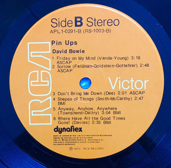 David Bowie : Pinups (LP, Album, RP, Dyn)