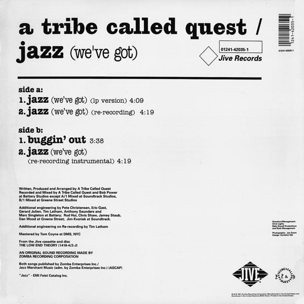 A Tribe Called Quest : Jazz (We've Got) (12")
