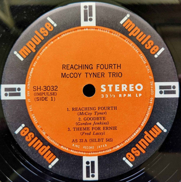 McCoy Tyner Trio With Roy Haynes And Henry Grimes : Reaching Fourth (LP, Album)