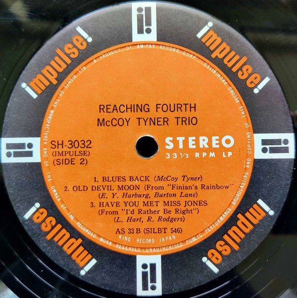 McCoy Tyner Trio With Roy Haynes And Henry Grimes : Reaching Fourth (LP, Album)