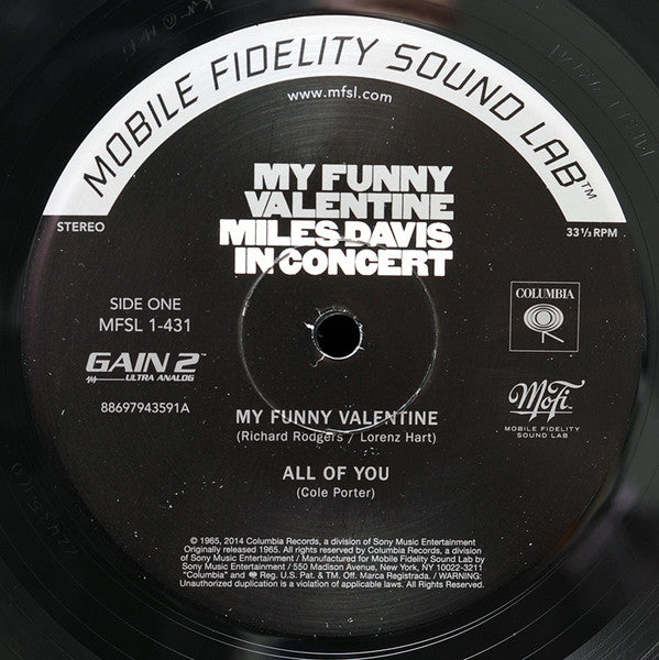 Miles Davis : My Funny Valentine - Miles Davis In Concert (LP, Album, Ltd, Num, RE, RM, S/Edition, 180)