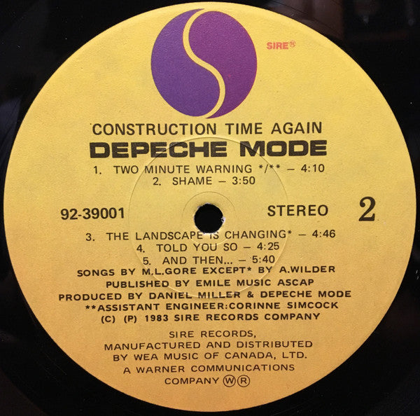 Depeche Mode : Construction Time Again (LP, Album)