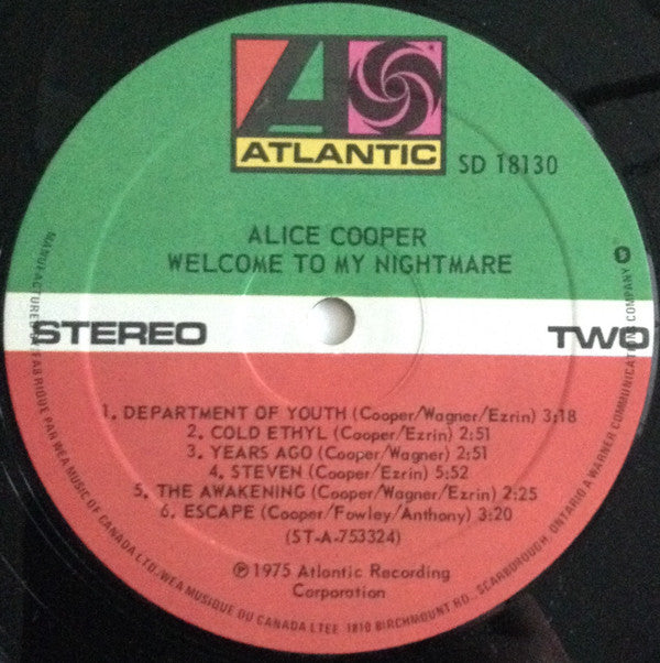 Alice Cooper (2) : Welcome To My Nightmare (LP, Album, RE, Qua)