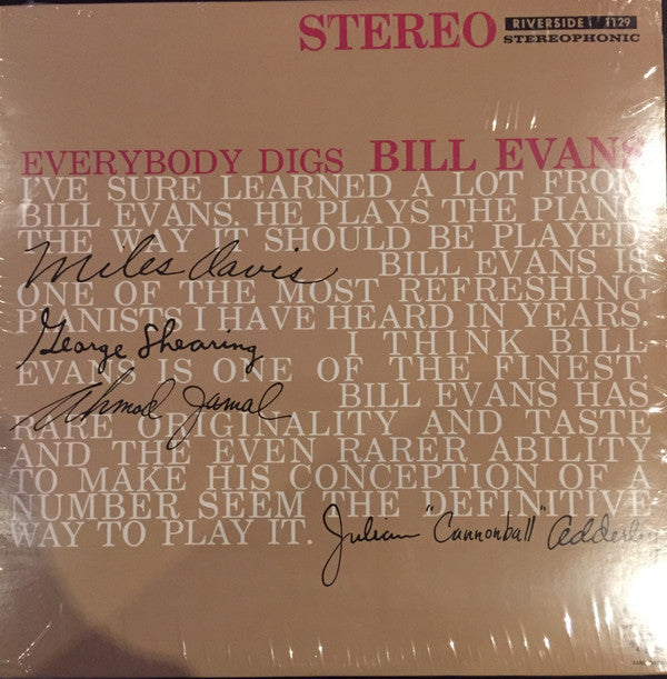 The Bill Evans Trio : Everybody Digs Bill Evans (LP, Album, RE, RP)