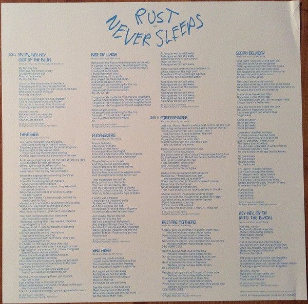 Neil Young & Crazy Horse : Rust Never Sleeps (LP, Album, RE, RM)