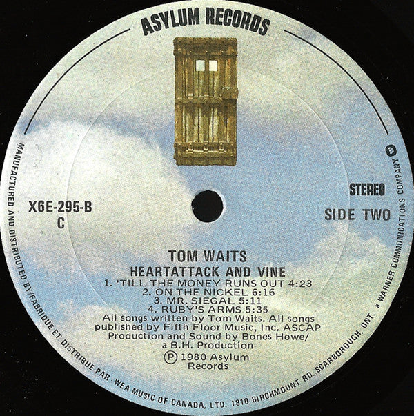 Tom Waits : Heartattack And Vine (LP, Album, Don)