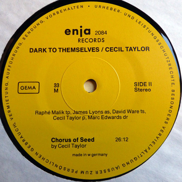 The Cecil Taylor Unit : Dark To Themselves (LP, Album)