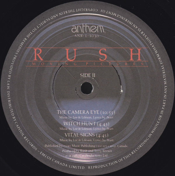 Rush : Moving Pictures (LP, Album, RE, TLC)