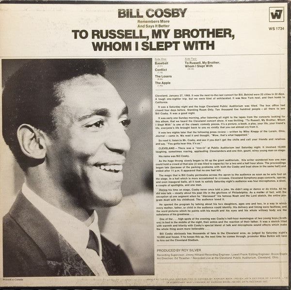 Bill Cosby : To Russell, My Brother, Whom I Slept With (LP, Album)