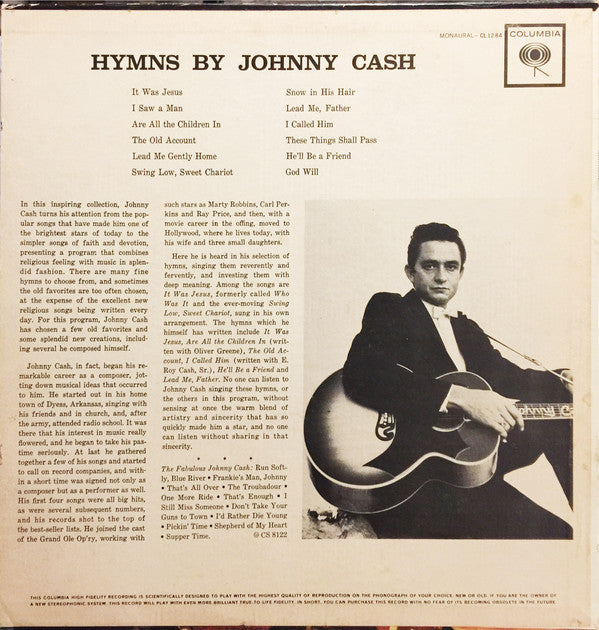Johnny Cash : Hymns By Johnny Cash (LP, Album, Mono)