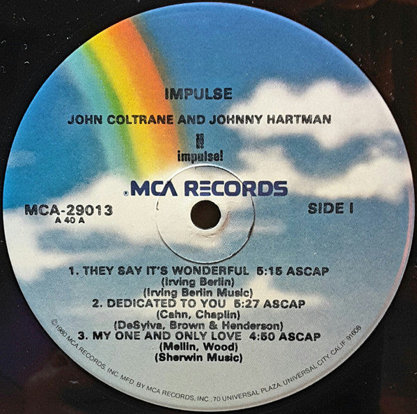 John Coltrane And Johnny Hartman : John Coltrane And Johnny Hartman (LP, Album, RE)