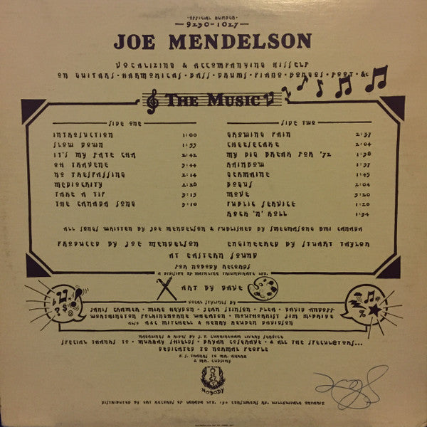 Joe Mendelson (2) : Mr Middle Of The Road (LP, Album)