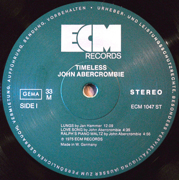 John Abercrombie, Jan Hammer, Jack DeJohnette : Timeless (LP, Album, RP)