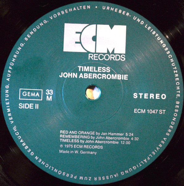 John Abercrombie, Jan Hammer, Jack DeJohnette : Timeless (LP, Album, RP)