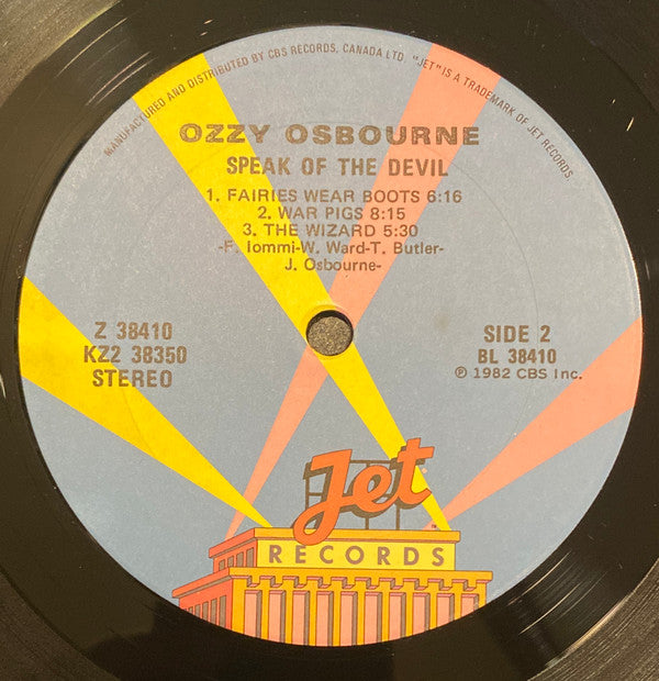 Ozzy Osbourne : Speak Of The Devil (2xLP, Album, Gat)