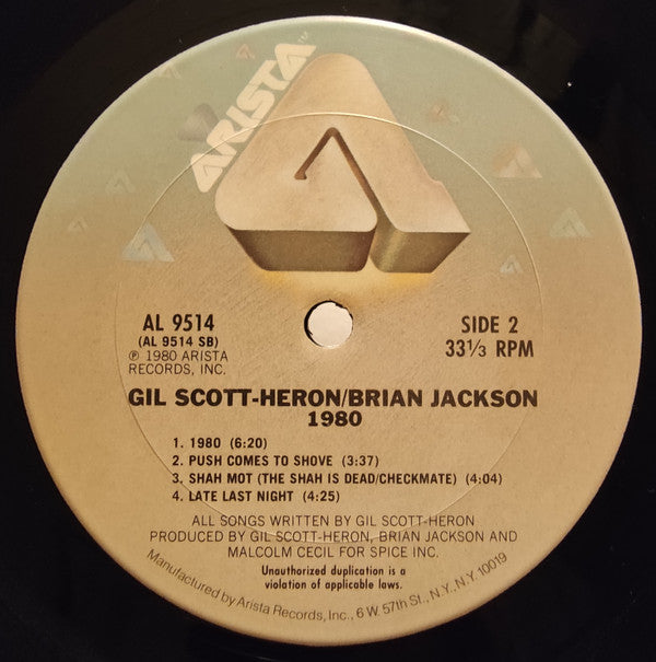 Gil Scott-Heron & Brian Jackson : 1980 (LP, Album, Ter)
